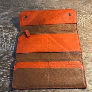Black Label Brown and Orange Leather Accessory